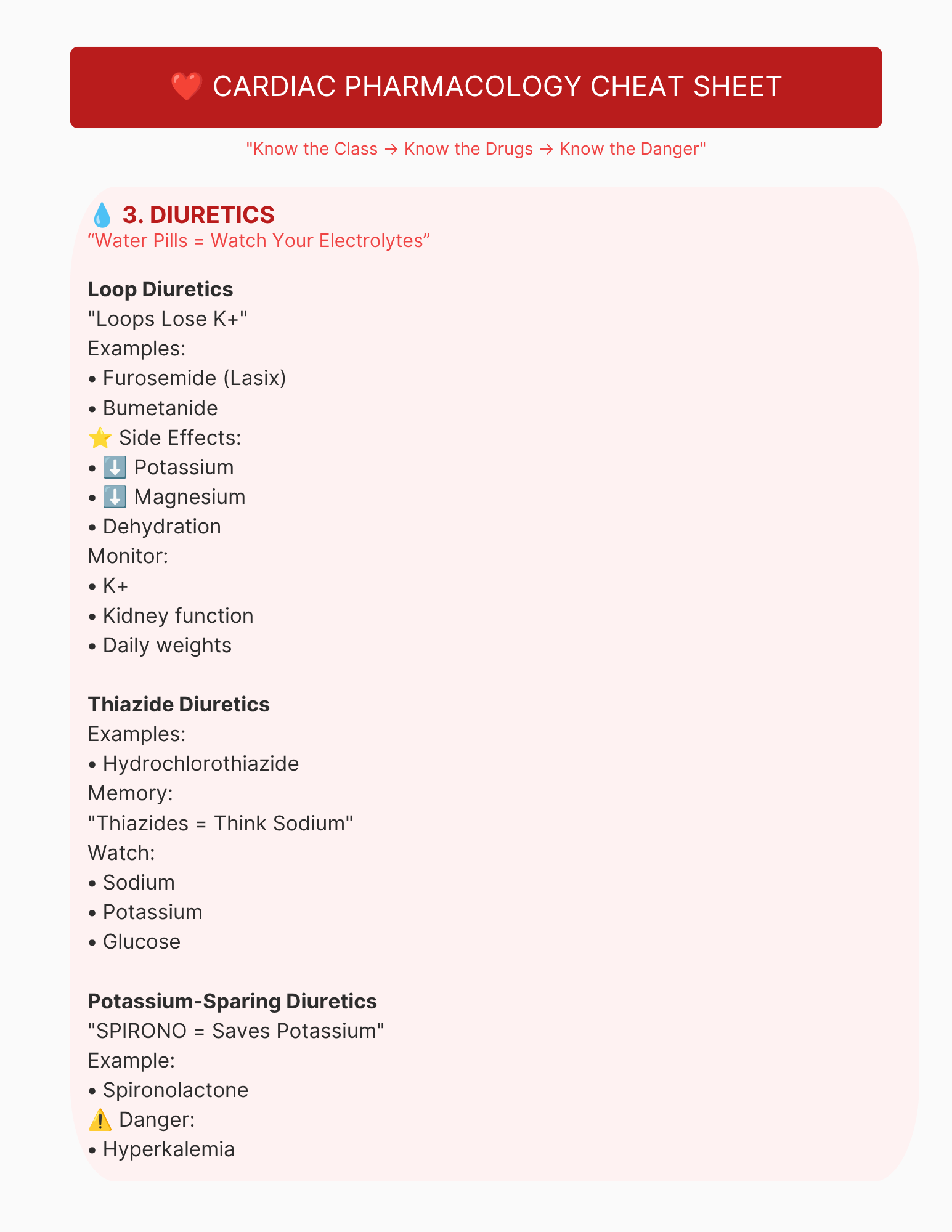 Cardiac Cheat Sheet